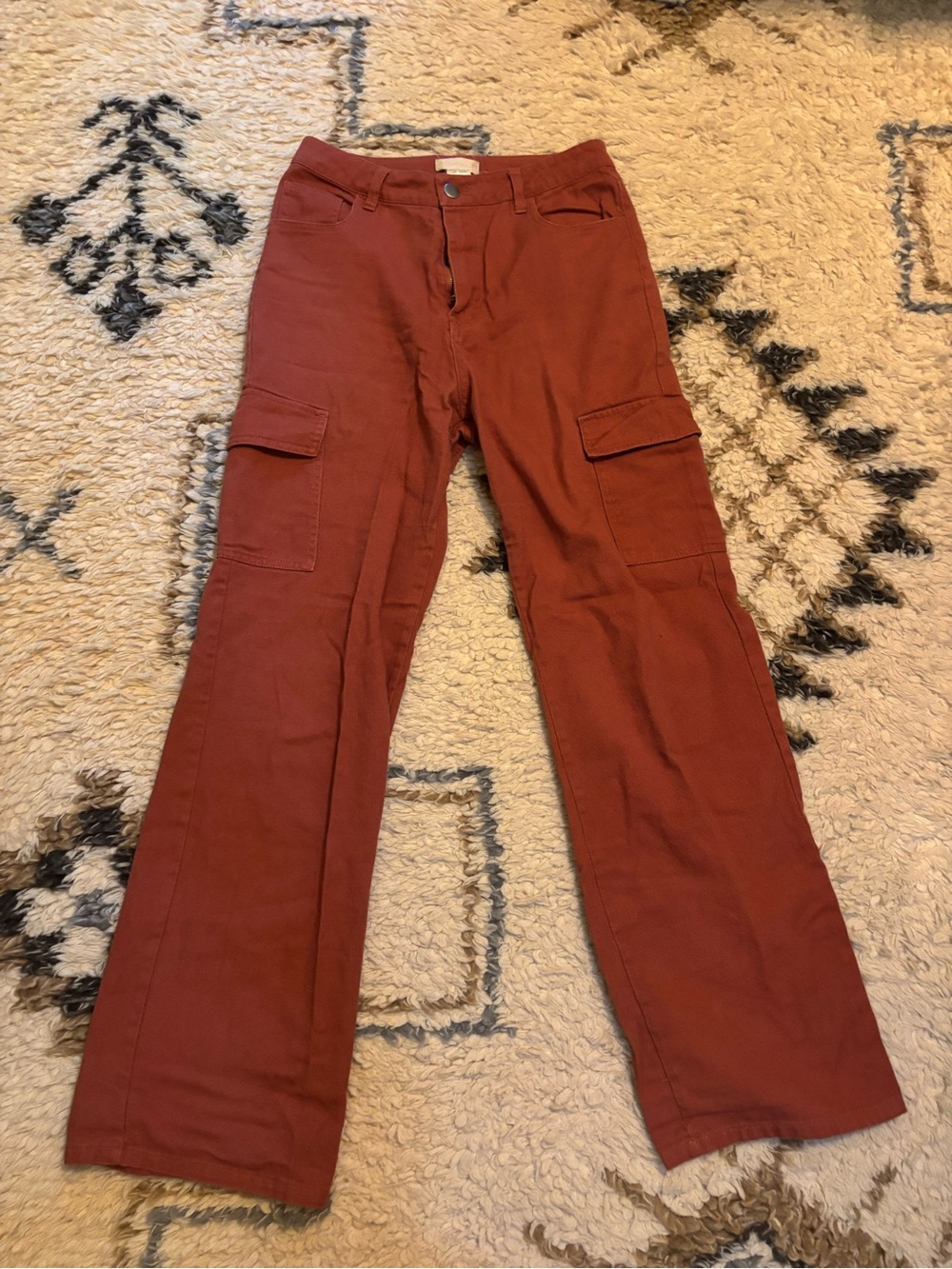 Altar'd State Rust Wide-Leg Cargo Pants